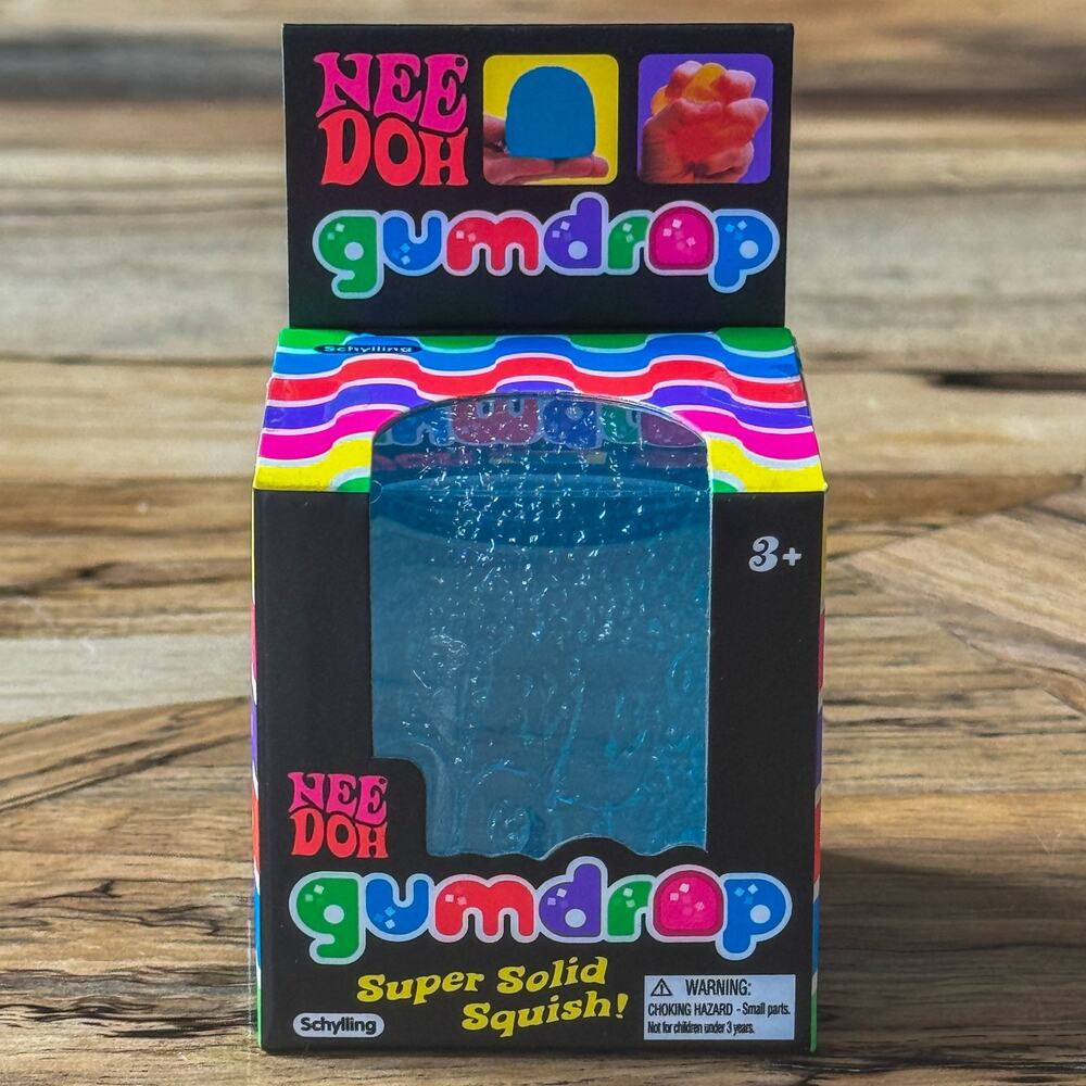 NIB Needoh Gumdrop Blue Schylling Super Solid Squish Fidget Sensory Toy Viral